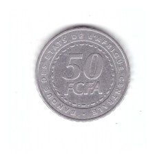Moneda Africa Centrala 50 francs/franci 2006, stare buna, curata