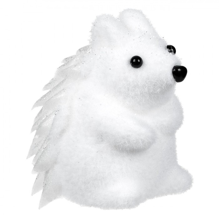 Figură Decorativă Crăciun, Spumă, Arici, Alb, 12 cm