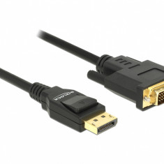 Cablu Displayport 1.2 la DVI 24+1 pini T-T pasiv 3m negru, Delock 85314