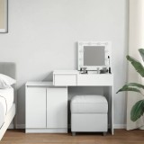 VidaXL Masă de toaletă cu LED, alb, 115x37x110,5 cm