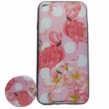 Husa Apple iPhone X/XS Multicolor Model Flamingo + Popsocket inclus