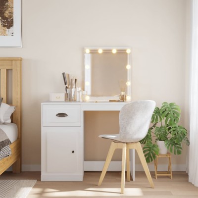 Gossi masa de toaleta cu led-uri, alb, 90x42x132,5 cm foto