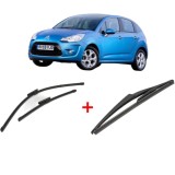 Cumpara ieftin Set 3 stergatoare CITROEN C3 II Hatchback Van (SC) 2010-2016, pentru parbriz si luneta, Valeo Silencio