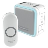 Sonerie fara fir Honeywell DC515NP2, cu indicator luminos, 6 melodii, 150 m, volum reglabil, alimentare curent electric / baterii, alb + gri