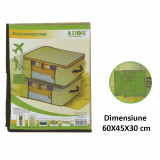 Cutie depozitare imbracaminte, inchidere cu fermoar, material polipropilena, dimensiune 60 X 45 X 30 cm, culoare bej