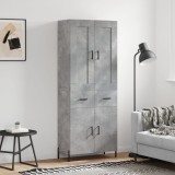 Cumpara ieftin Dulap &icirc;nalt, gri beton, 69,5x34x180, lemn compozit