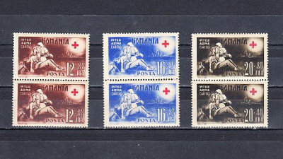M1 TX7 7 - 1943 - Crucea rosie - perechi de cate doua timbre foto
