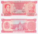 1989 (21 IX), 5 Bol&iacute;vares (P-70a) - Venezuela - stare UNC