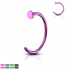 Piercing colorat - titan anodizat, finisaj lucios, 0,6 mm - Diametru: 10 mm, Culoare Piercing: Ametist foto