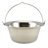 Ceaun din inox 10 L, 37 cm, cu toarta &ndash; pentru foc deschis si plita