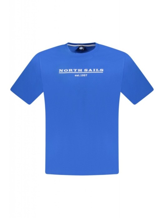 Tricou barbati, cu imprimeu cu logo, Regular fit, Albastru, S