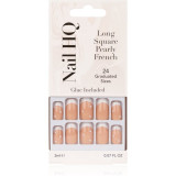 Cumpara ieftin Nail HQ Long Square unghii artificiale Pearly French 24 buc