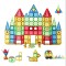 Set de constructie 2D 3D din placi magnetice, 101 piese, joc educativ, cadou fete baieti, multicolor, 3 -13