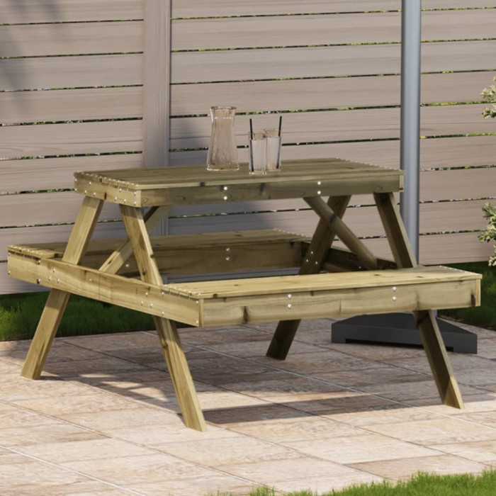 vidaXL Masă de picnic, 105x134x75 cm, lemn impregnat de pin 832571