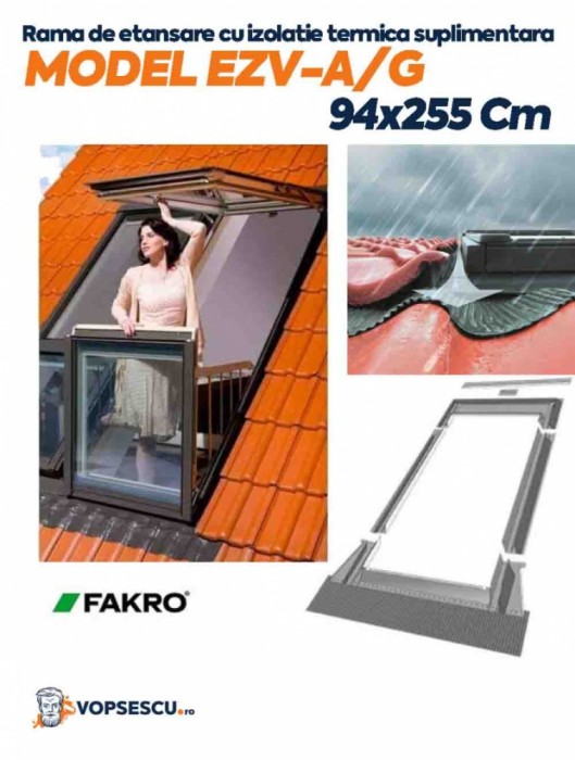 Rama de etansare EZV-A/G, pentru invelitori ondulate ( cu jgheab de drenaj inclus), 94x255cm
