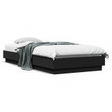 Gossi cadru de pat cu lumini led, negru, 100x200 cm