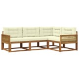 vidaXL Set de canapele de exterior cu pernă 4 pcs Natural și Crem 3382528