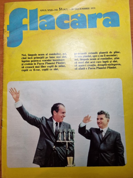 flacara 15 decembrie 1973-vizita lui ceausescu in SUA,cenaclul flacara