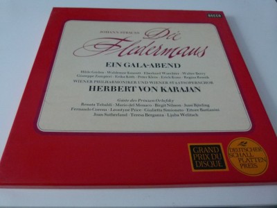 Die Flidermaus - Strauss, Karajan, 3 vinil foto