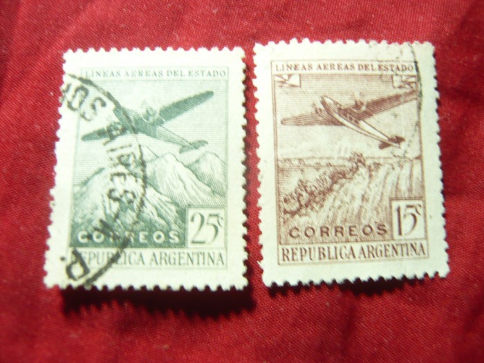 Serie Argentina 1946 - Aviatie , 2 valori stampilate