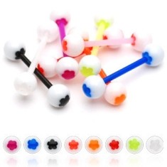 Inel limba floare - Culoare Piercing: Albastru foto