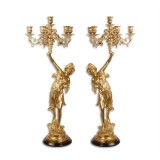 Pereche de aplice nimfa cu sase brate din bronz CL-103