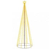 Cumpara ieftin Brad de Craciun conic, 310 LED-uri, alb cald, 100x300 cm