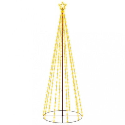 Brad de Craciun conic, 310 LED-uri, alb cald, 100x300 cm foto