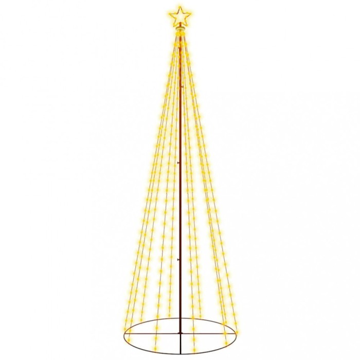 Brad de Craciun conic, 310 LED-uri, alb cald, 100x300 cm