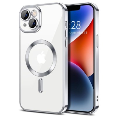Husa pentru iPhone 14 Plus - Techsuit Luxury Crystal MagSafe - Silver foto