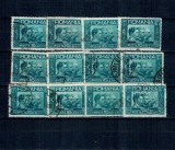 Romania 1932 - Trei Regi, lot 12 mărci stampilate