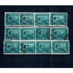 Romania 1932 - Trei Regi, lot 12 mărci stampilate