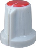 Buton pentru potentiometru, 15mm, plastic, gri-rosu, 15x16mm - 127040