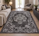 Cumpara ieftin Covor Mira Gri 60x110 cm Polipropilena Fir 6mm Antialergic Modern Geometric Living Dormitor