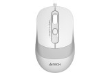 MOUSE A4tech, PC sau NB, cu fir, USB, optic, 1200 dpi, butoane/scroll 4/1, buton selectare viteza, alb / gri, &quot;FM10 White&quot; (timbru verde 0.18 lei)
