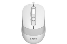 MOUSE A4tech, PC sau NB, cu fir, USB, optic, 1200 dpi, butoane/scroll 4/1, buton selectare viteza, alb / gri, &quot;FM10 White&quot; (timbru verde 0.18 lei)