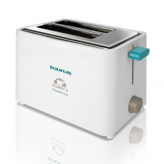 Prajitor de paine Planet II Taurus, 2 felii, 750 W, termostat, Alb