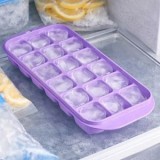 Tava pentru cuburi de gheata, 18 cuburi mari, Lila, Plastic flexibil, CMCLASS