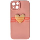 Husa Silicon 3D Cartoon Pink Heart Apple iPhone 13