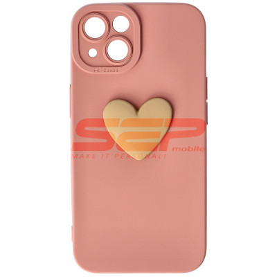 Toc silicon 3D Cartoon Apple iPhone 13 Pink Heart foto