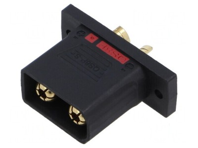 Conector alimentare DC soclu QS tată PIN 2 lipire neagră foto