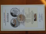 1990-Germania-60 ani Germania 1989-certificat-Ag.+Au