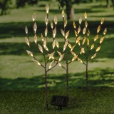 Arbust Solar LED HI 50cm, Transparent &amp; Maro, 3x60 LED-uri, Lumina Gradina Decorativa, Mod Continuu/Intermitent, Multicolor
