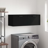 Dulap perete vidaXL negru 100x36.5x35 cm lemn compozit suspendat depozitare living
