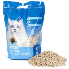 Litieră naturală cu bentonită și tofu pentru pisici, aglomerantă, 5L, 2kg