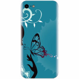 Husa silicon pentru Apple Iphone 5c, Blue Butterfly