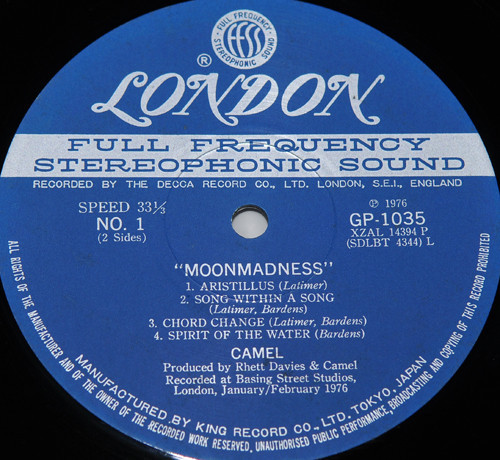 Vinil &quot;Japan Press&quot; Camel &lrm;&ndash; Moonmadness (VG+)