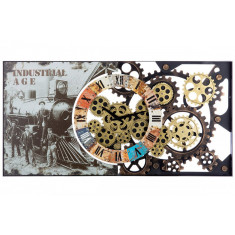 Ceas de perete steampunk din metal Industrial Age 80cm