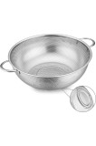 Ciur de bucatarie din otel inoxidabil 22cm, cu 2 manere, micro-perforatii