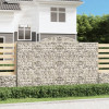 Cosuri gabion arcuite 2 buc, 300x50x180/200 cm, fier galvanizat GartenMobel Dekor, vidaXL